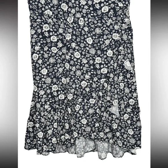 J Crew Mercantile Blue White Floral Ruffle Hem Mini Dress Women's Size 2 - Picture 5 of 6